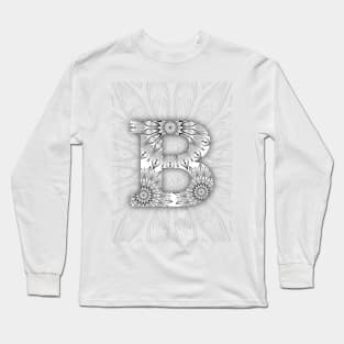 'B' intricate pattern Long Sleeve T-Shirt